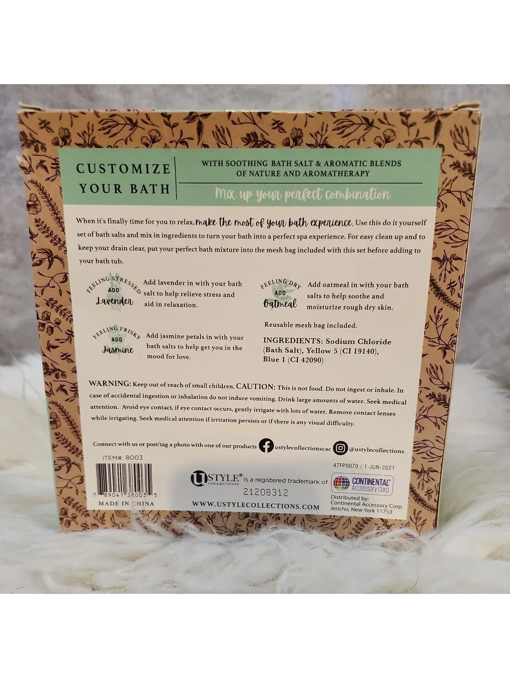 U Style Customize Your Perfect Bath Set Bath Salt, Lavender, Oatmeal, Jasmine